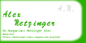 alex metzinger business card